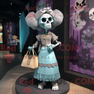 Grey Skull maskot kostume...