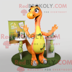 Peach Brachiosaurus mascot...