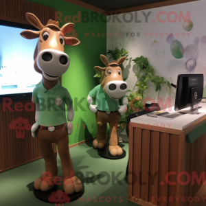 Oliven Jersey Cow maskot...