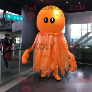 Mascotte de méduse orange...
