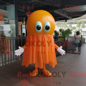 Mascotte de méduse orange...