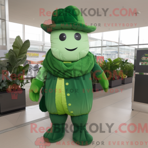 Grøn spinat maskot kostume...
