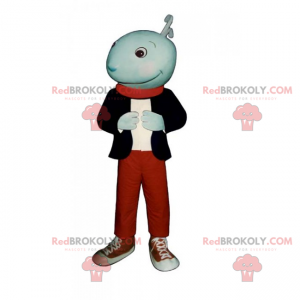 Mascotte de personnage souriant avec basket - Redbrokoly.com