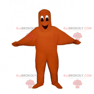 Oranje lachend karakter mascotte - Redbrokoly.com