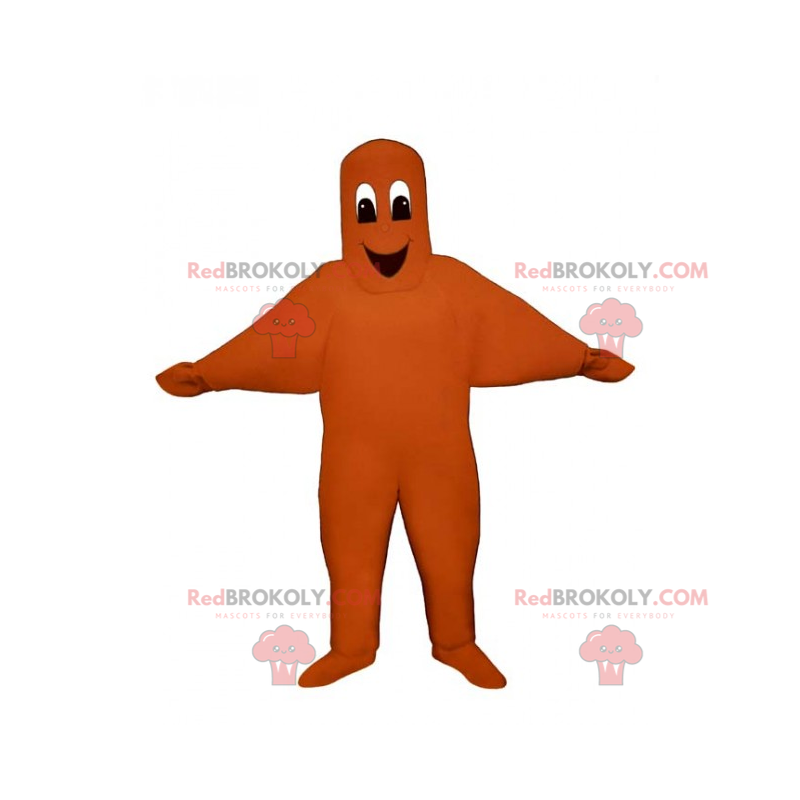 Mascotte de personnage souriant orange - Redbrokoly.com