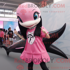 Personaggio mascotte rosa...