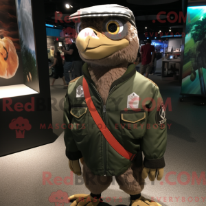 Olive Hawk-maskotdraktfigur...