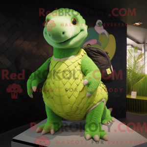 Lime Green Pangolin mascot...