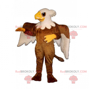 Little eagle mascot with two-tone wings - Redbrokoly.com