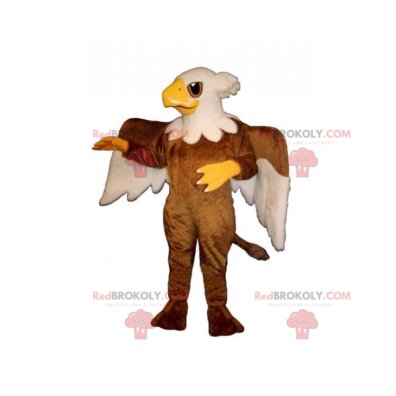 Kleines Adler-Maskottchen mit zweifarbigen Flügeln -
