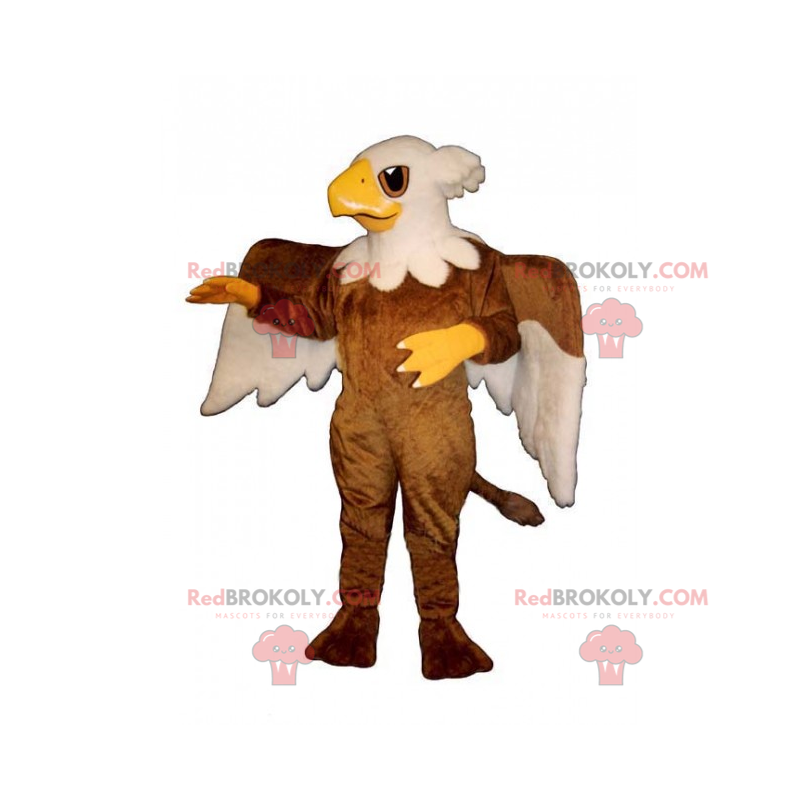 Little eagle mascot with two-tone wings - Redbrokoly.com