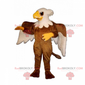 Kleines Adler-Maskottchen mit zweifarbigen Flügeln -