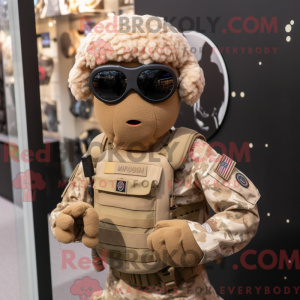 Costume mascotte beige du...