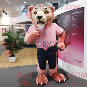 Pink Smilodon mascot...