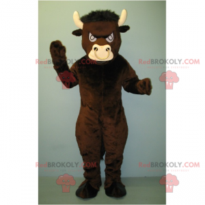 Angry little ox mascot with white horns - Redbrokoly.com