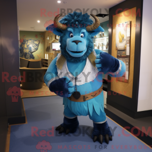 Blue Minotaur mascot...