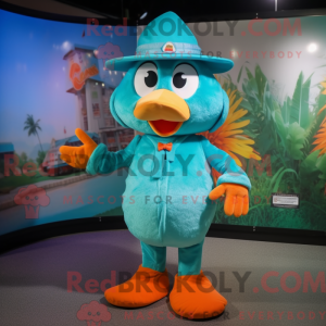 Teal Orange Maskottchen...