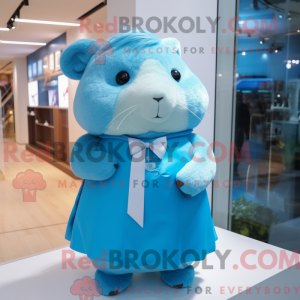 Sky Blue Guinea Pig mascot...