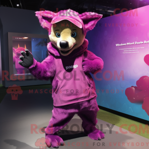 Magenta Hyene maskot...