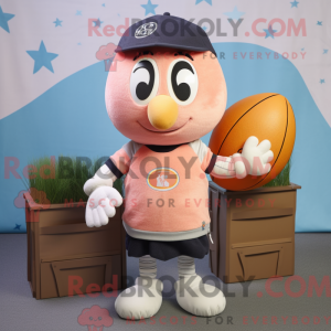 Peach Rugby Ball maskot...