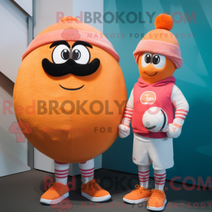 Peach Rugby Ball mascot...