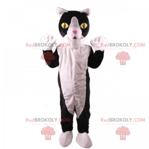 Mascotte de petit chat noir et blanc - Redbrokoly.com