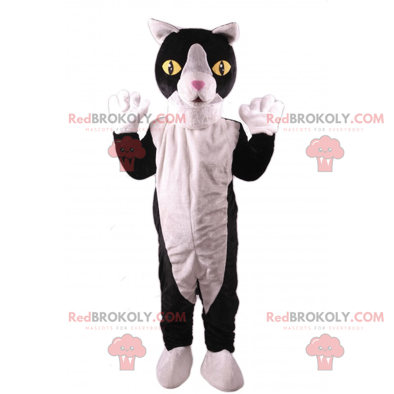 Mascot sort og hvid kat - Redbrokoly.com