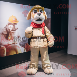 Cream Fire Fighter maskot...