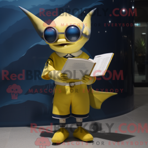 Gul sværdfisk maskot...