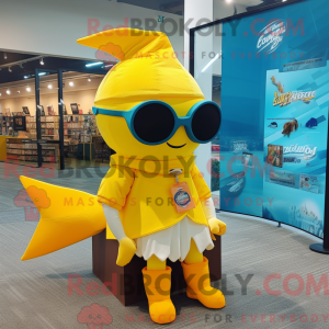 Mascotte d espadon jaune...