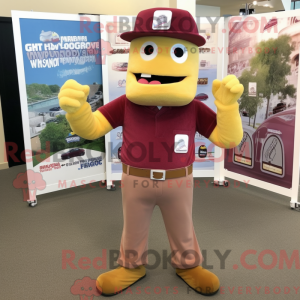 Maroon Champagne mascot...