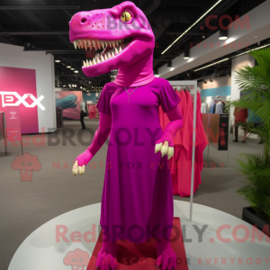 Magenta T Rex maskot...