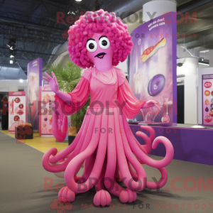 Pink Medusa maskot kostume...