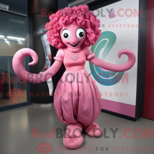 Pink Medusa maskot kostume...