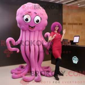 Pink Medusa mascot costume...
