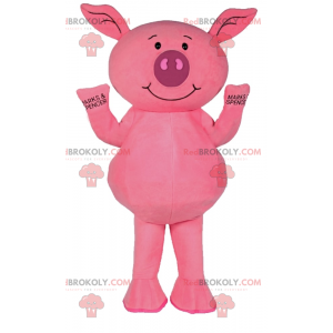 Little pink pig mascot smiling - Redbrokoly.com