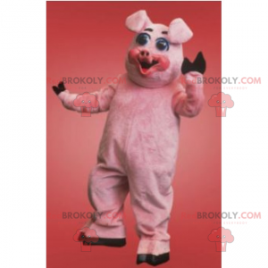 Pequeña mascota de cerdo sonriente - Redbrokoly.com