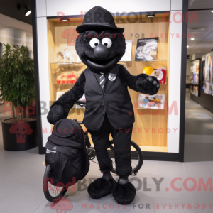 Sort Unicyclist maskot...