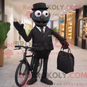 Sort Unicyclist maskot...