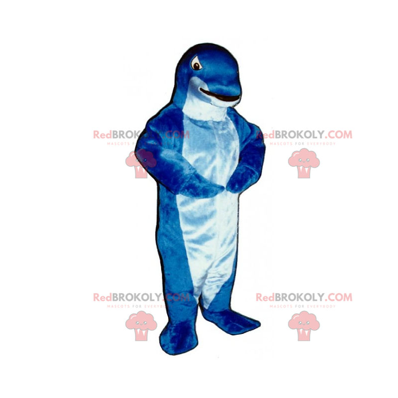 Kleine blauwe dolfijn mascotte - Redbrokoly.com