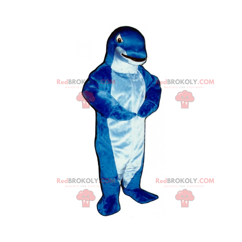 Kleines blaues Delphinmaskottchen - Redbrokoly.com