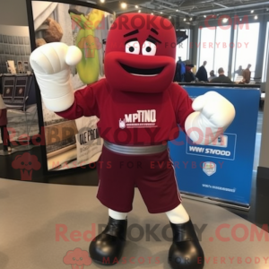 Maroon Boksehandske maskot...