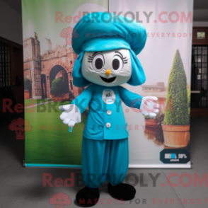 Fantasia de mascote de Cyan Pho com blusa e boinas - Pho mascotes - REBROKO_258918 - RedBrokoly.com