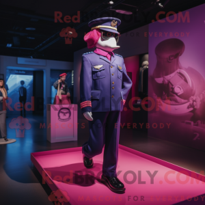 Magenta Navy Soldier mascot...