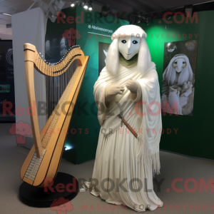 Hvid Celtic Harpe maskot...