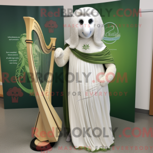 Hvid Celtic Harpe maskot...