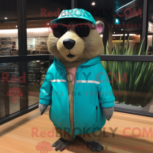 Teal Capybara mascot...