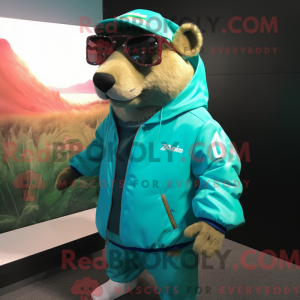 Teal Capybara mascot...