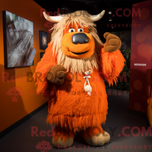Oranje Yak-mascottekostuum...