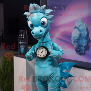 Máscara Cyan Seahorse com...